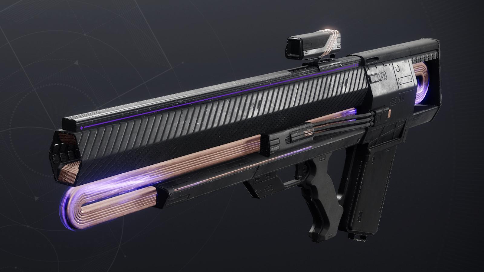 The Graviton Lance Exotic Pulse Rifle from Destiny 2 with UI hidden.