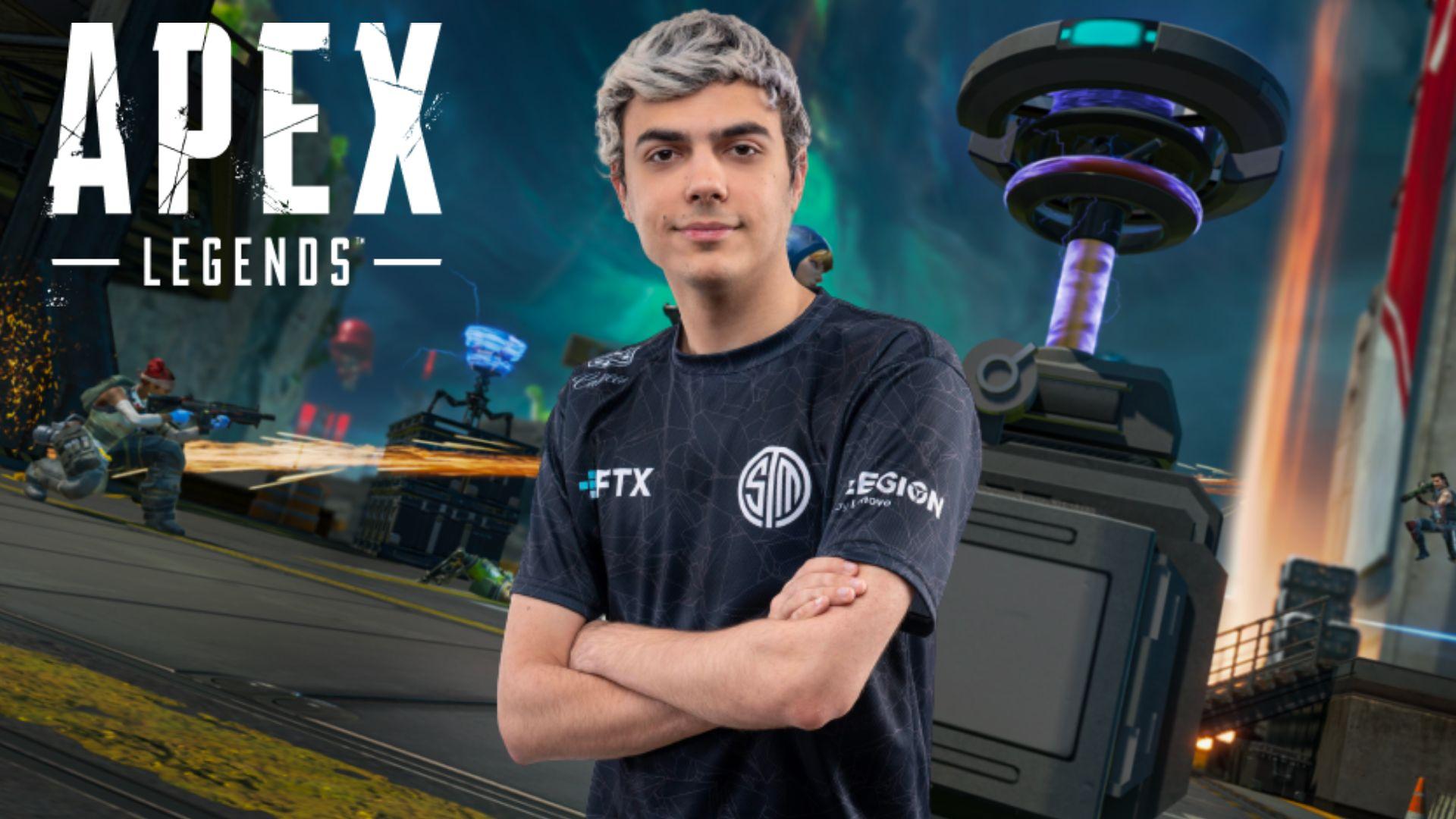 ImperialHal stood in front of Apex Legends characters fighting in Season 16