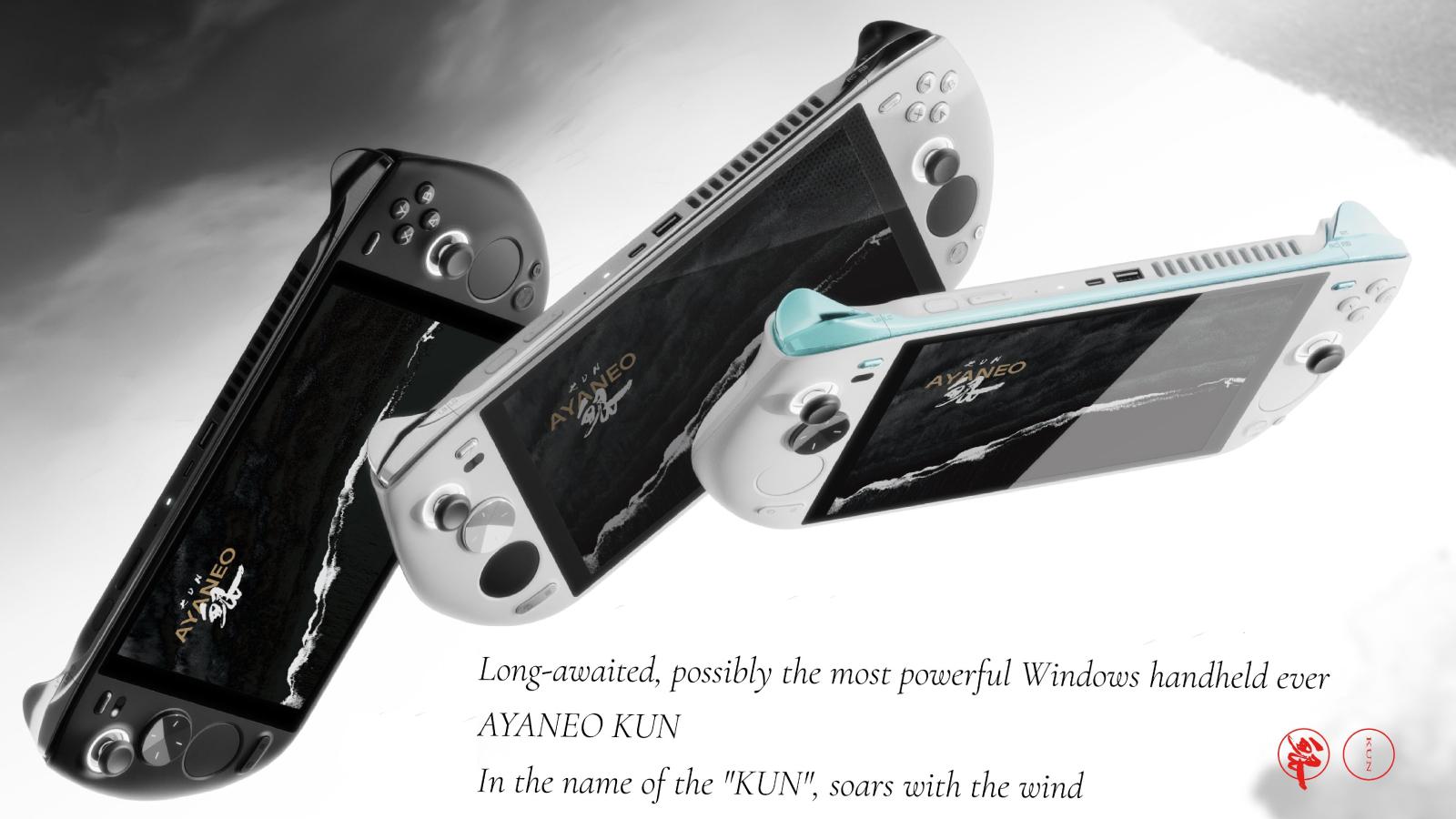 Ayaneo Kun header image featuring three consoles